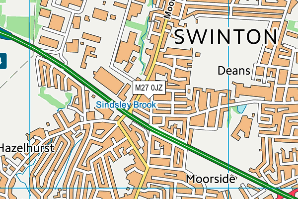 M27 0JZ map - OS VectorMap District (Ordnance Survey)