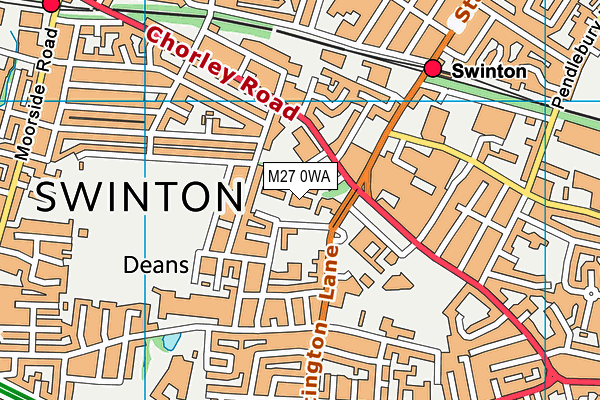 M27 0WA map - OS VectorMap District (Ordnance Survey) M27 0WA map - OS VectorMap District (Ordnance Survey)
