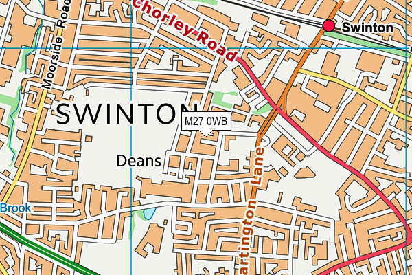 M27 0WB map - OS VectorMap District (Ordnance Survey) M27 0WB map - OS VectorMap District (Ordnance Survey)
