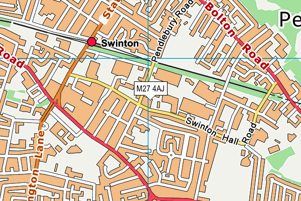 M27 4AJ map - OS VectorMap District (Ordnance Survey) M27 4AJ map - OS VectorMap District (Ordnance Survey)