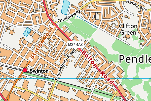M27 4AZ map - OS VectorMap District (Ordnance Survey) M27 4AZ map - OS VectorMap District (Ordnance Survey)