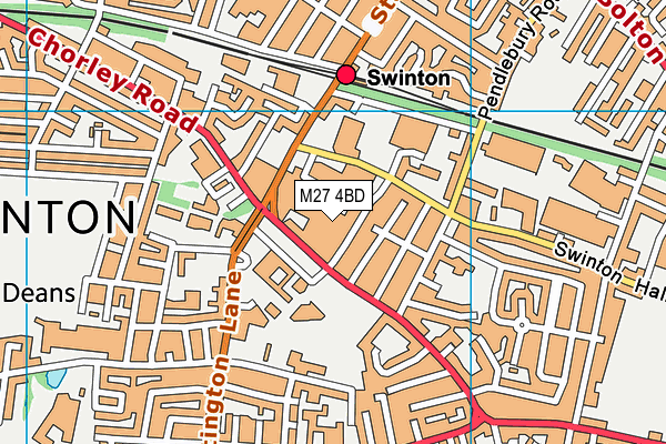 M27 4BD map - OS VectorMap District (Ordnance Survey) M27 4BD map - OS VectorMap District (Ordnance Survey)