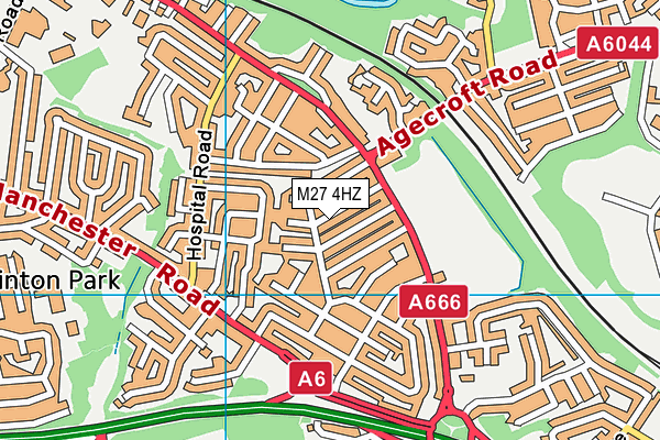 M27 4HZ map - OS VectorMap District (Ordnance Survey)