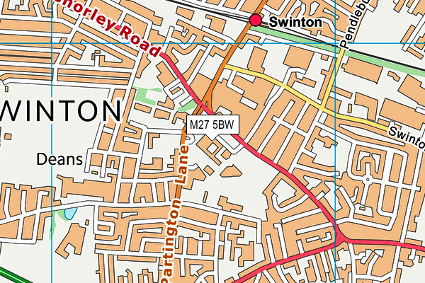 M27 5BW map - OS VectorMap District (Ordnance Survey) M27 5BW map - OS VectorMap District (Ordnance Survey)