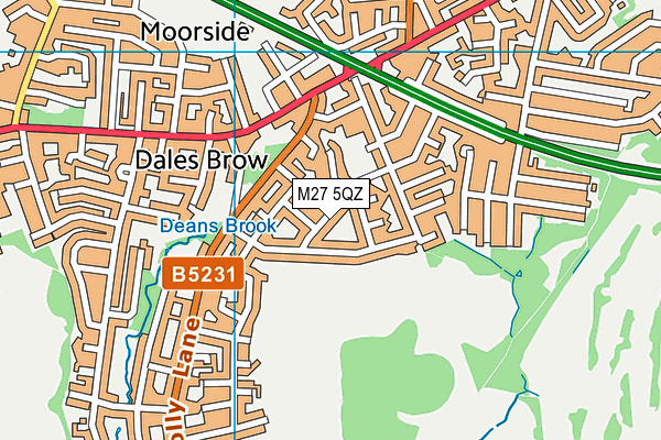 M27 5QZ map - OS VectorMap District (Ordnance Survey)