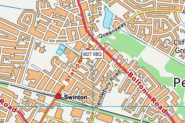 M27 6BQ map - OS VectorMap District (Ordnance Survey) M27 6BQ map - OS VectorMap District (Ordnance Survey)