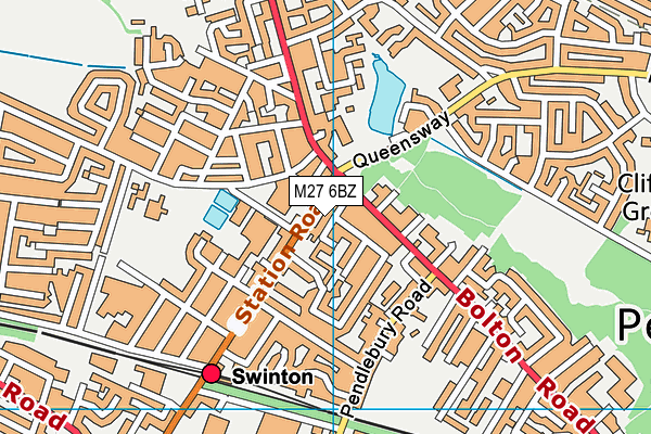 M27 6BZ map - OS VectorMap District (Ordnance Survey)