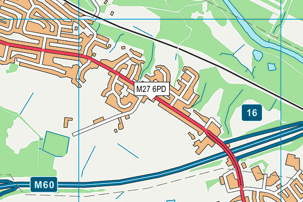M27 6PD map - OS VectorMap District (Ordnance Survey)