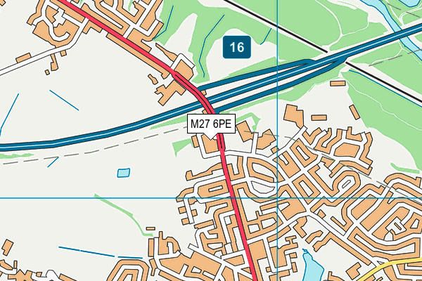M27 6PE map - OS VectorMap District (Ordnance Survey) M27 6PE map - OS VectorMap District (Ordnance Survey)