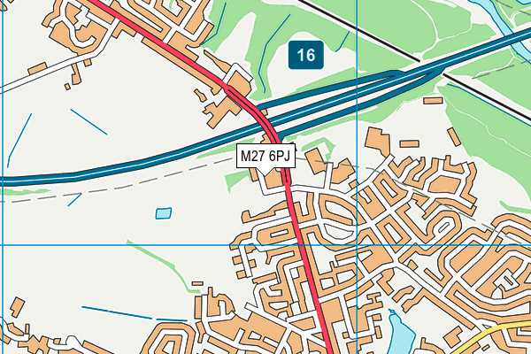 M27 6PJ map - OS VectorMap District (Ordnance Survey) M27 6PJ map - OS VectorMap District (Ordnance Survey)