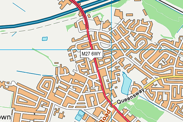 M27 6WY map - OS VectorMap District (Ordnance Survey) M27 6WY map - OS VectorMap District (Ordnance Survey)