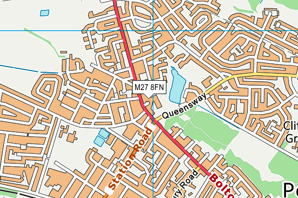 M27 8FN map - OS VectorMap District (Ordnance Survey)