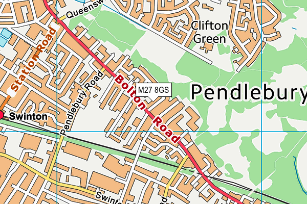 M27 8GS map - OS VectorMap District (Ordnance Survey) M27 8GS map - OS VectorMap District (Ordnance Survey)