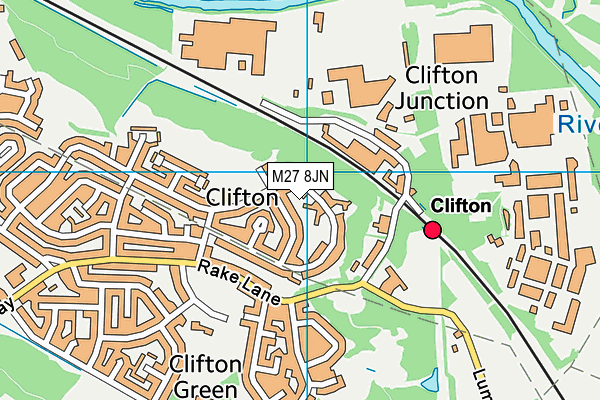 M27 8JN map - OS VectorMap District (Ordnance Survey)