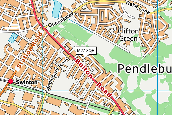 M27 8QR map - OS VectorMap District (Ordnance Survey)