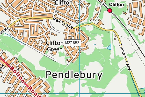 M27 8RZ map - OS VectorMap District (Ordnance Survey) M27 8RZ map - OS VectorMap District (Ordnance Survey)