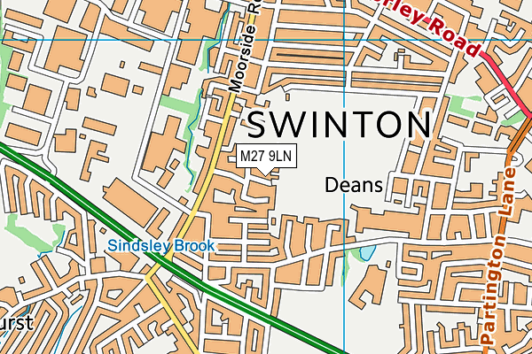 M27 9LN map - OS VectorMap District (Ordnance Survey) M27 9LN map - OS VectorMap District (Ordnance Survey)