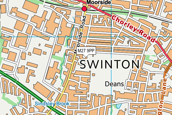 M27 9PP map - OS VectorMap District (Ordnance Survey)