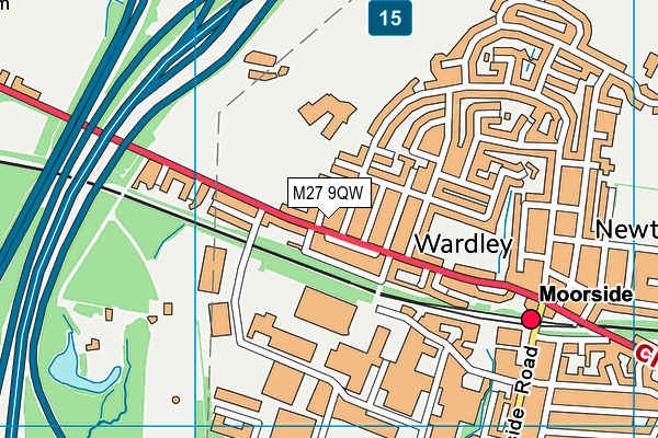 M27 9QW map - OS VectorMap District (Ordnance Survey) M27 9QW map - OS VectorMap District (Ordnance Survey)