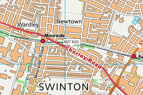M27 9UQ map - OS VectorMap District (Ordnance Survey)