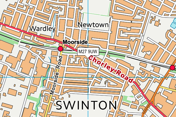 M27 9UW map - OS VectorMap District (Ordnance Survey) M27 9UW map - OS VectorMap District (Ordnance Survey)