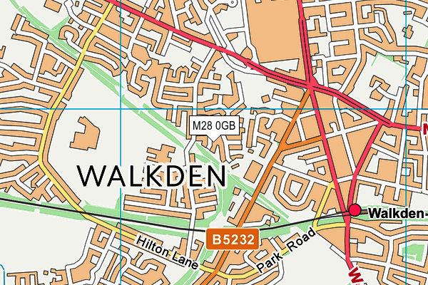 M28 0GB map - OS VectorMap District (Ordnance Survey)