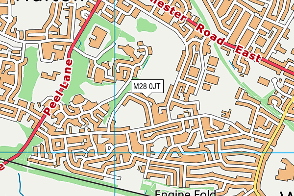 M28 0JT map - OS VectorMap District (Ordnance Survey)