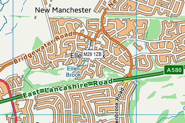 M28 1ZB map - OS VectorMap District (Ordnance Survey)