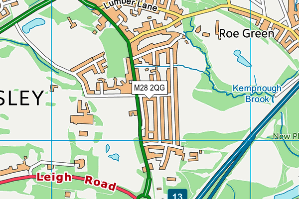 M28 2QG map - OS VectorMap District (Ordnance Survey)