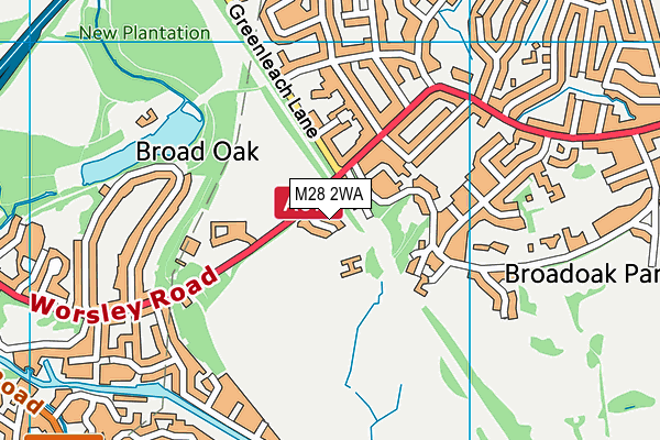 M28 2WA map - OS VectorMap District (Ordnance Survey) M28 2WA map - OS VectorMap District (Ordnance Survey)