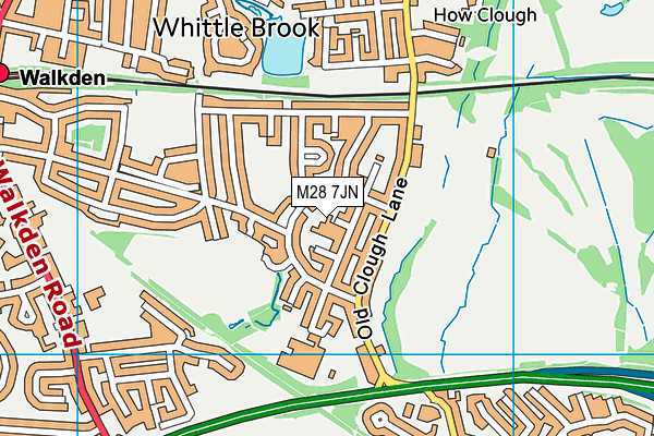 M28 7JN map - OS VectorMap District (Ordnance Survey)