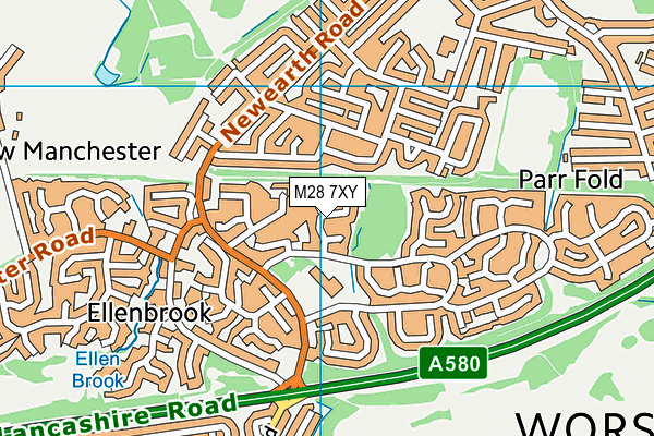 M28 7XY map - OS VectorMap District (Ordnance Survey)
