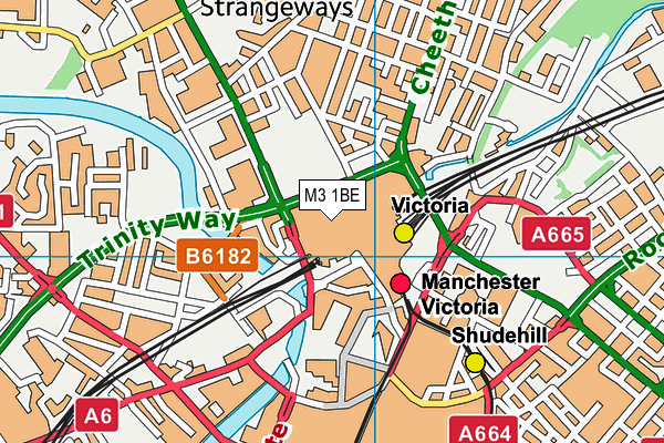 M3 1BE map - OS VectorMap District (Ordnance Survey) M3 1BE map - OS VectorMap District (Ordnance Survey)
