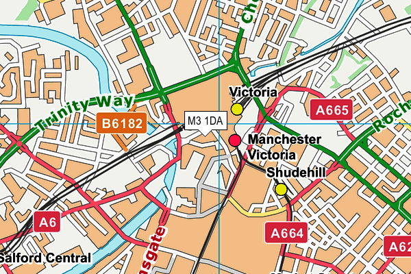 M3 1DA map - OS VectorMap District (Ordnance Survey) M3 1DA map - OS VectorMap District (Ordnance Survey)