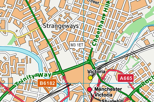 M3 1ET map - OS VectorMap District (Ordnance Survey) M3 1ET map - OS VectorMap District (Ordnance Survey)