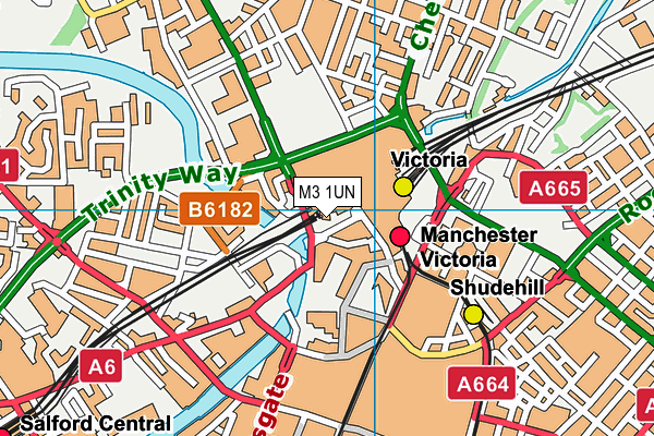 M3 1UN map - OS VectorMap District (Ordnance Survey) M3 1UN map - OS VectorMap District (Ordnance Survey)