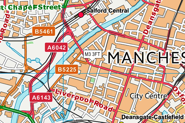 M3 3FT map - OS VectorMap District (Ordnance Survey) M3 3FT map - OS VectorMap District (Ordnance Survey)