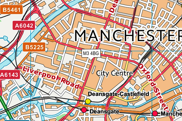M3 4BG map - OS VectorMap District (Ordnance Survey)
