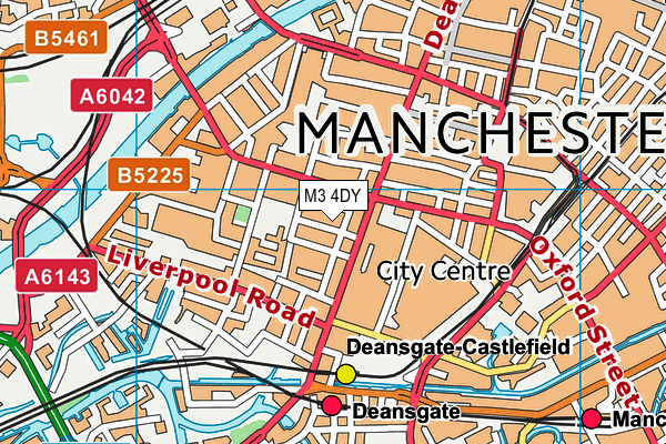 M3 4DY map - OS VectorMap District (Ordnance Survey)
