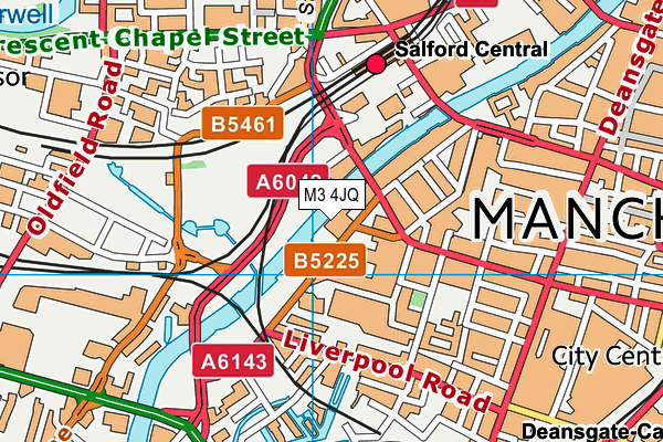 M3 4JQ map - OS VectorMap District (Ordnance Survey)