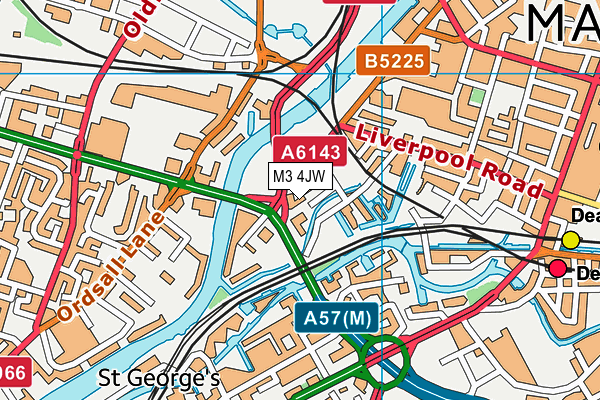 M3 4JW map - OS VectorMap District (Ordnance Survey) M3 4JW map - OS VectorMap District (Ordnance Survey)