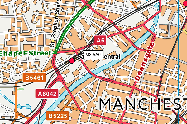 M3 5AG map - OS VectorMap District (Ordnance Survey) M3 5AG map - OS VectorMap District (Ordnance Survey)