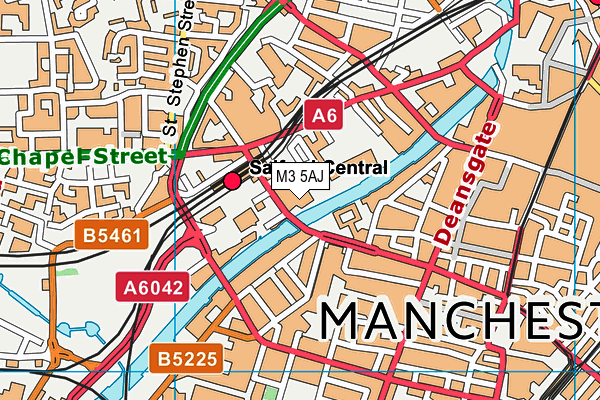 M3 5AJ map - OS VectorMap District (Ordnance Survey) M3 5AJ map - OS VectorMap District (Ordnance Survey)
