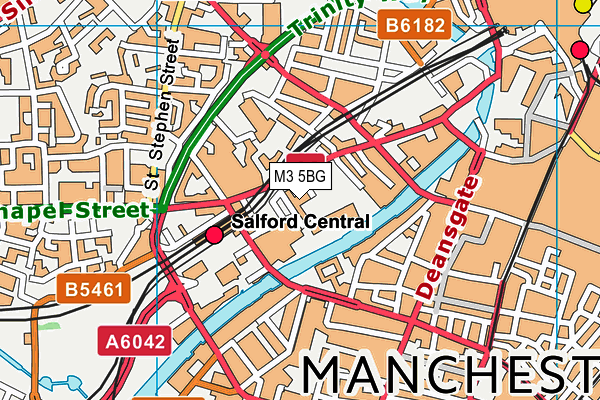 M3 5BG map - OS VectorMap District (Ordnance Survey) M3 5BG map - OS VectorMap District (Ordnance Survey)