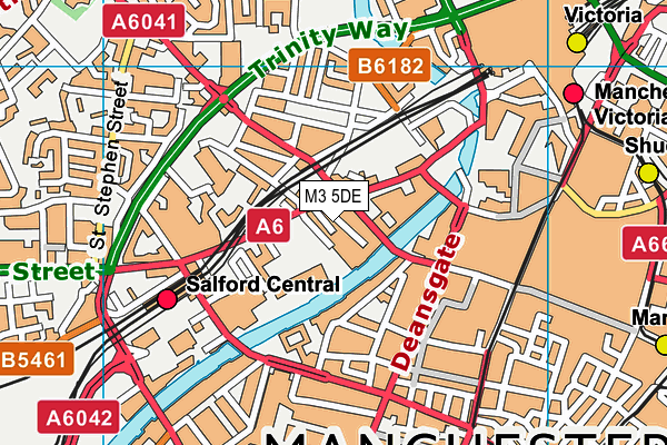 M3 5DE map - OS VectorMap District (Ordnance Survey) M3 5DE map - OS VectorMap District (Ordnance Survey)