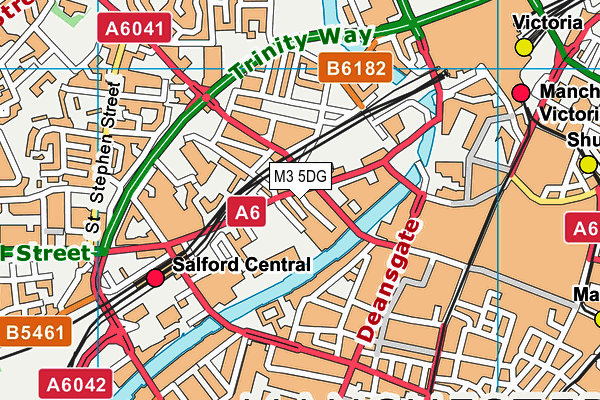 M3 5DG map - OS VectorMap District (Ordnance Survey) M3 5DG map - OS VectorMap District (Ordnance Survey)