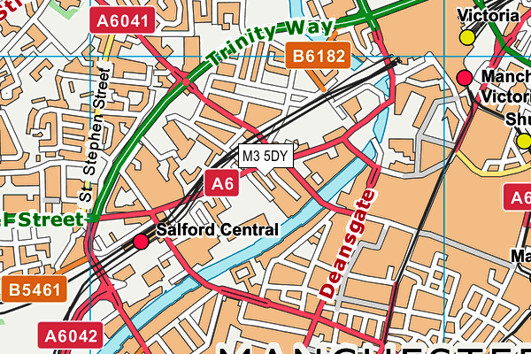 M3 5DY map - OS VectorMap District (Ordnance Survey) M3 5DY map - OS VectorMap District (Ordnance Survey)