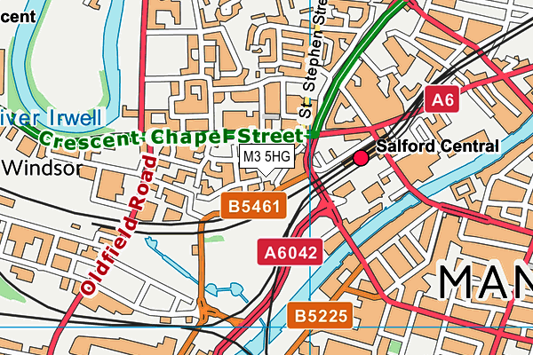 M3 5HG map - OS VectorMap District (Ordnance Survey) M3 5HG map - OS VectorMap District (Ordnance Survey)