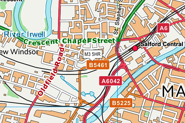 M3 5HR map - OS VectorMap District (Ordnance Survey) M3 5HR map - OS VectorMap District (Ordnance Survey)