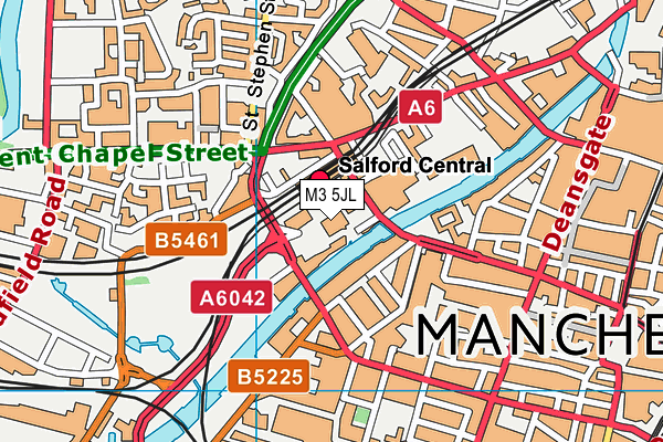 M3 5JL map - OS VectorMap District (Ordnance Survey) M3 5JL map - OS VectorMap District (Ordnance Survey)